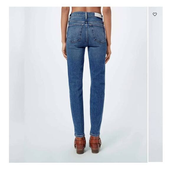 RE/DONE 70's High Rise Ankle Crop Jeans in Midnight Blue Size 26 NWT - Picture 2 of 12